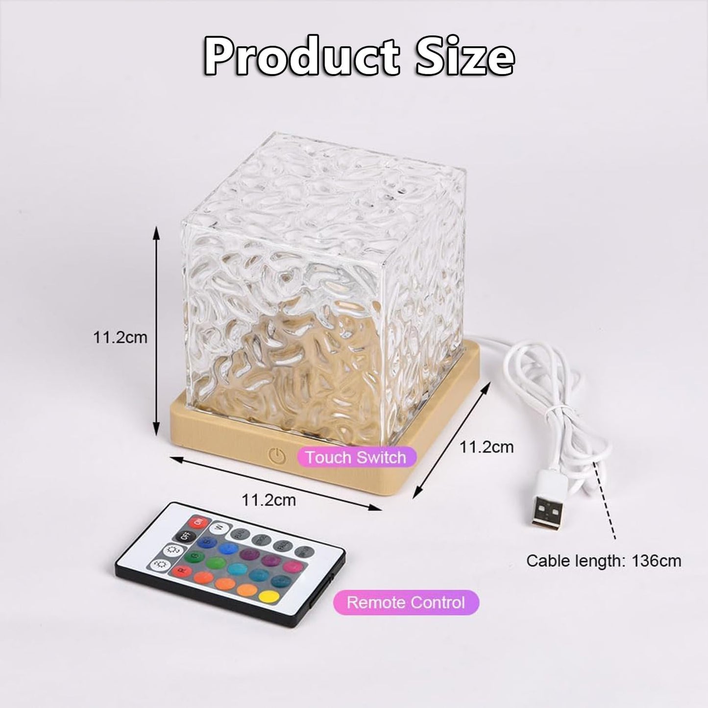 Transform Your Space with the Ocean Wave Projector Light - 16-Color LED Cube Lamp for Relaxation and Ambiance