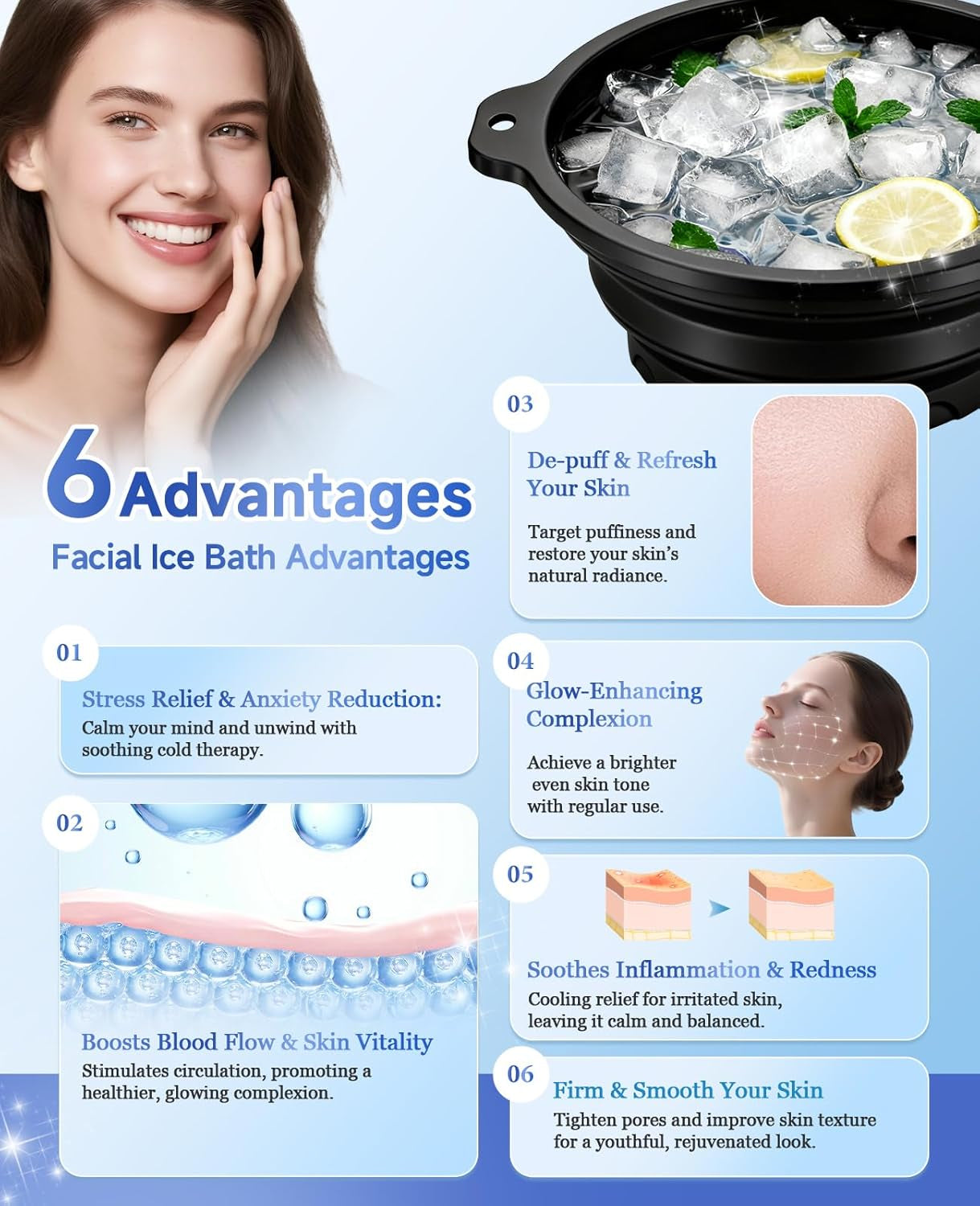 Revitalize Your Skin with the Black Collapsible Silicone Face Bowl for Ice – Ultimate Cold Plunge Therapy Tool for Home & Travel!