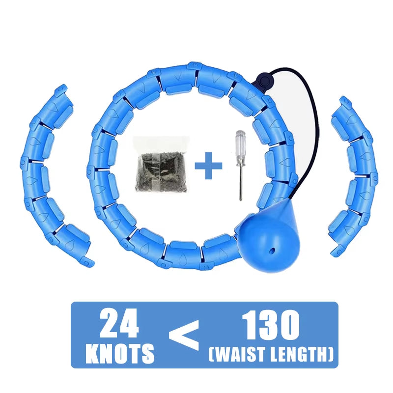 Weighted Fitness Circle Hoops for Adults Weight Loss plus Size for Adults Smart Exercise 2 in 1 Adjustable with Detachable Knots