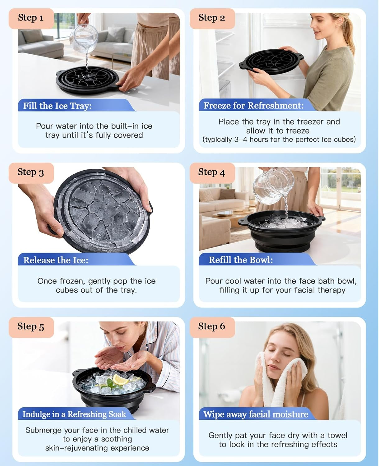Revitalize Your Skin with the Black Collapsible Silicone Face Bowl for Ice – Ultimate Cold Plunge Therapy Tool for Home & Travel!