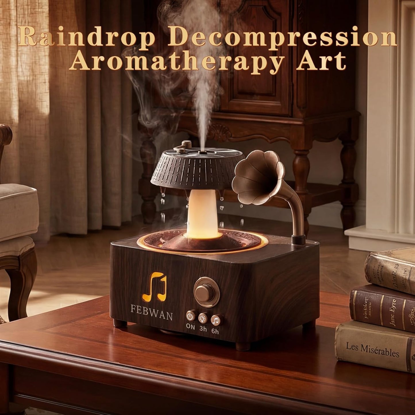 Transform Your Space with the White Noise Aromatherapy Diffuser: Essential Oil Diffuser with Soothing Rain Sounds, Bluetooth Speaker, and Humidifier for Ultimate Relaxation and Sleep