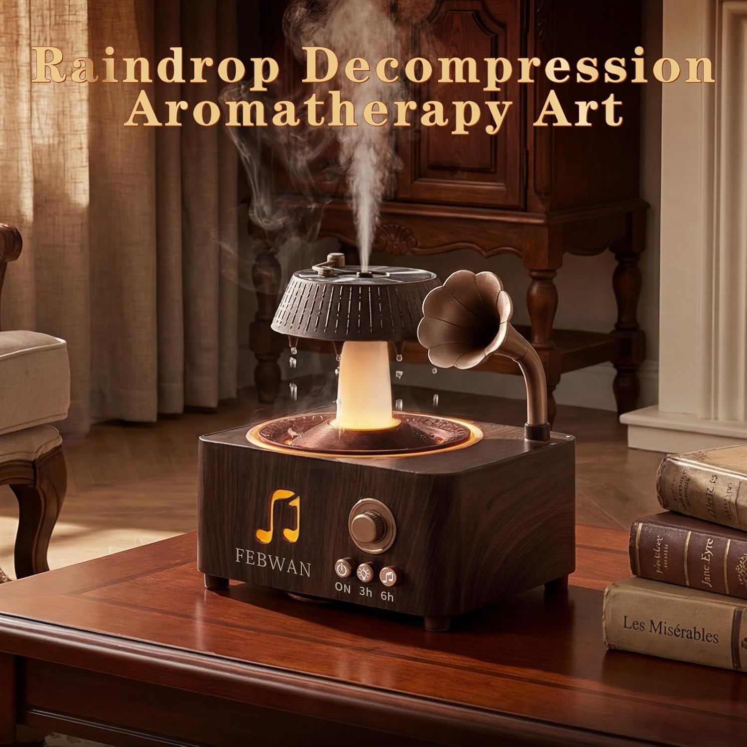 Transform Your Space with the White Noise Aromatherapy Diffuser: Essential Oil Diffuser with Soothing Rain Sounds, Bluetooth Speaker, and Humidifier for Ultimate Relaxation and Sleep