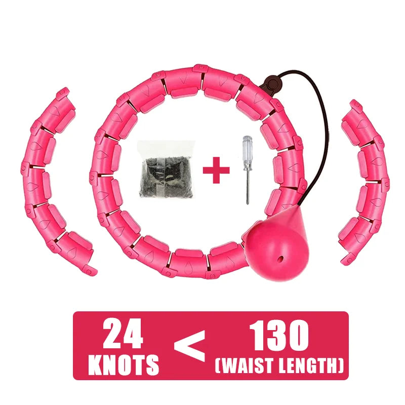 Weighted Fitness Circle Hoops for Adults Weight Loss plus Size for Adults Smart Exercise 2 in 1 Adjustable with Detachable Knots