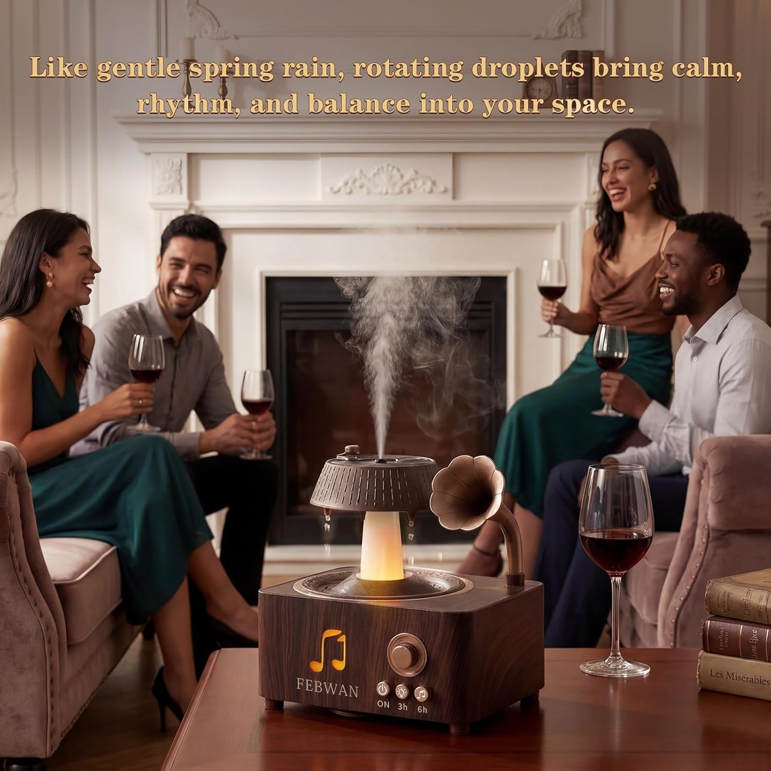 Transform Your Space with the White Noise Aromatherapy Diffuser: Essential Oil Diffuser with Soothing Rain Sounds, Bluetooth Speaker, and Humidifier for Ultimate Relaxation and Sleep