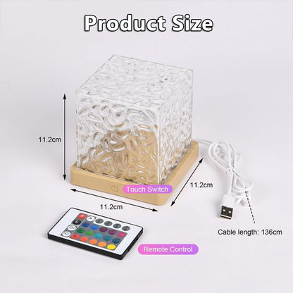 Transform Your Space with the Ocean Wave Projector Light - 16-Color LED Cube Lamp for Relaxation and Ambiance