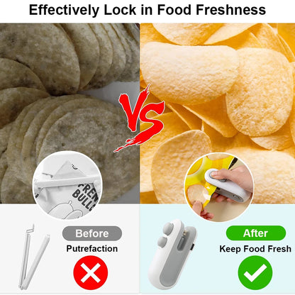 Effortlessly Seal and Preserve Your Food with the Mini Heat Bag Sealing Machine - Handheld Food Packaging Sealer for Freshness on the Go!