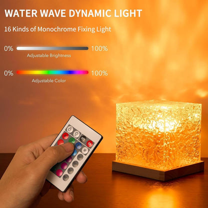 Transform Your Space with the Ocean Wave Projector Light - 16-Color LED Cube Lamp for Relaxation and Ambiance
