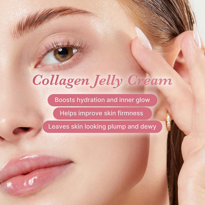 Jelly Cream with Collagen, Niacinamide | Freeze-Dried Hydrolyzed Collagen for Skin Barrier Hydration & 24H Glow | Plumper, Firmer Looking Skin | 3.71 Fl.Oz