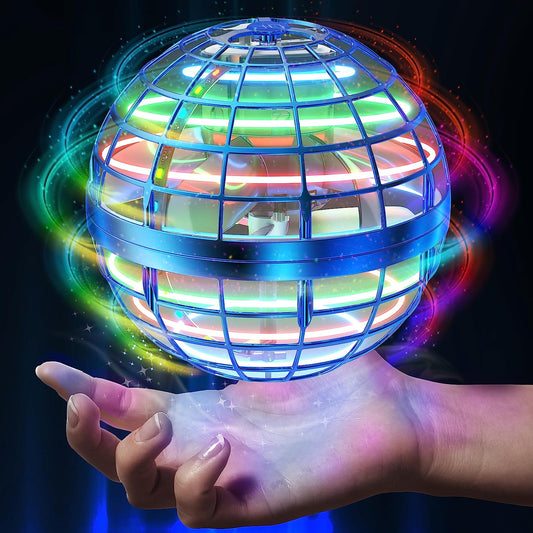 Exciting Blue Flying Orb Ball Toy - Cosmic Globe Boomerang Hover Ball with RGB Lights - Perfect Outdoor Gift for Kids and Teens!