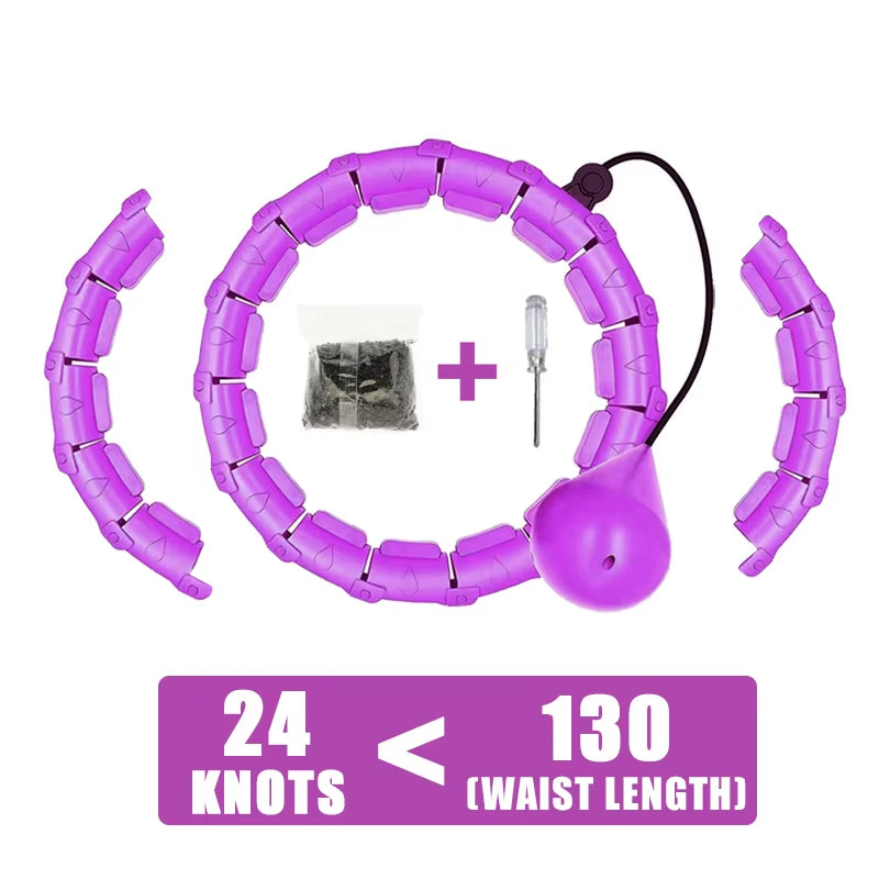 Weighted Fitness Circle Hoops for Adults Weight Loss plus Size for Adults Smart Exercise 2 in 1 Adjustable with Detachable Knots