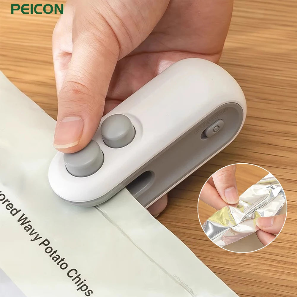 Effortlessly Seal and Preserve Your Food with the Mini Heat Bag Sealing Machine - Handheld Food Packaging Sealer for Freshness on the Go!