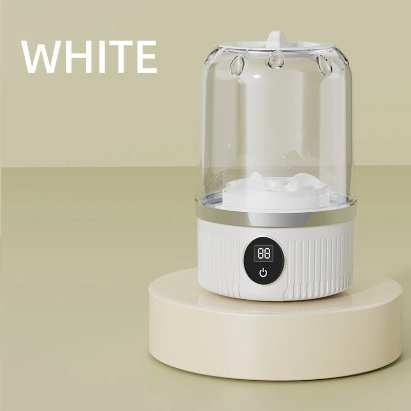 Compact and Convenient Mini Electric Washing Machine for Underwear, Socks, and Pet Clothes - Wireless Charging Technology