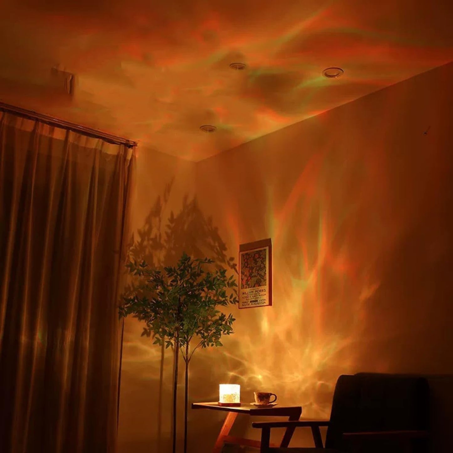 Transform Your Space with the Ocean Wave Projector Light - 16-Color LED Cube Lamp for Relaxation and Ambiance