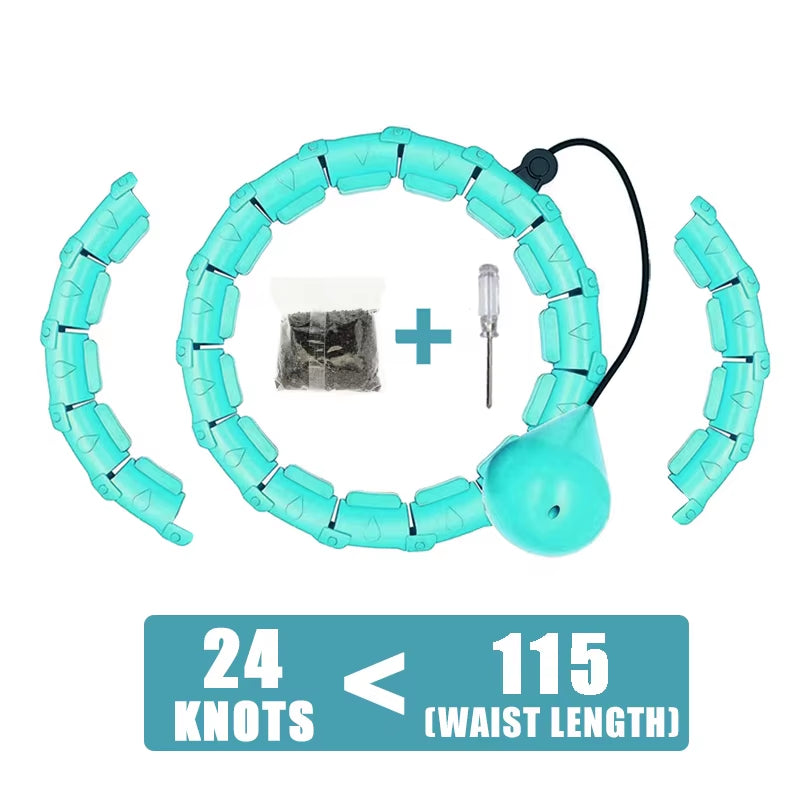 Weighted Fitness Circle Hoops for Adults Weight Loss plus Size for Adults Smart Exercise 2 in 1 Adjustable with Detachable Knots